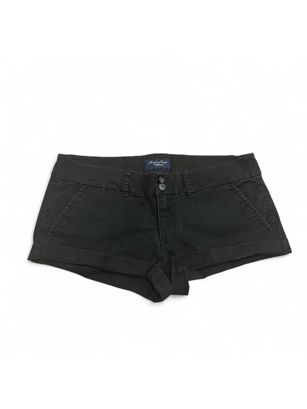 y2k American eagle black mini shorts
